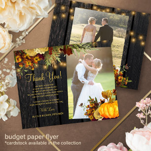 Budget 2 foto's rustieke herfst houten bruiloft be flyer