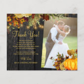 Budget 2 foto's Rustige herfst bruiloft bedankt Flyer (Voorkant)