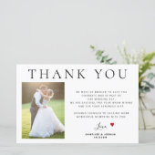 Budget 2 foto's simpele moderne bruiloft bedankt (Staand voorkant)