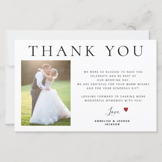 Budget 2 foto's simpele moderne bruiloft bedankt (Voorkant)