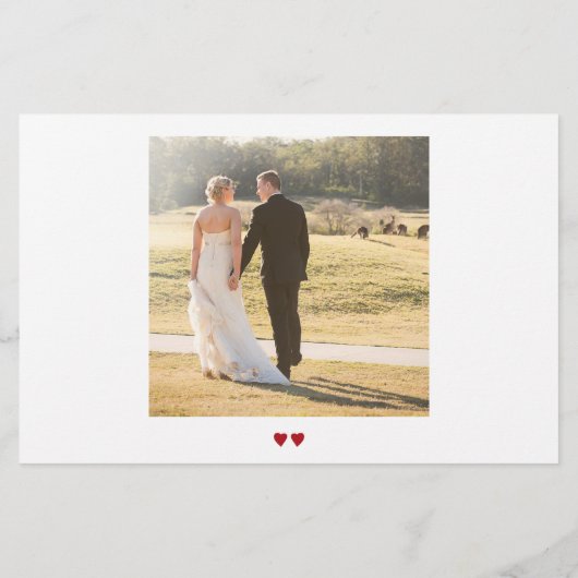 Budget 2 foto's simpele moderne bruiloft bedankt flyer (Achterkant)