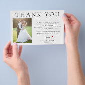 Budget 2 foto's simpele moderne bruiloft bedankt flyer (Hand)