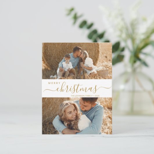 Budget 2 Kerstfeestdag voor het script voor fotoco Feestdagenkaart (Staand voorkant)