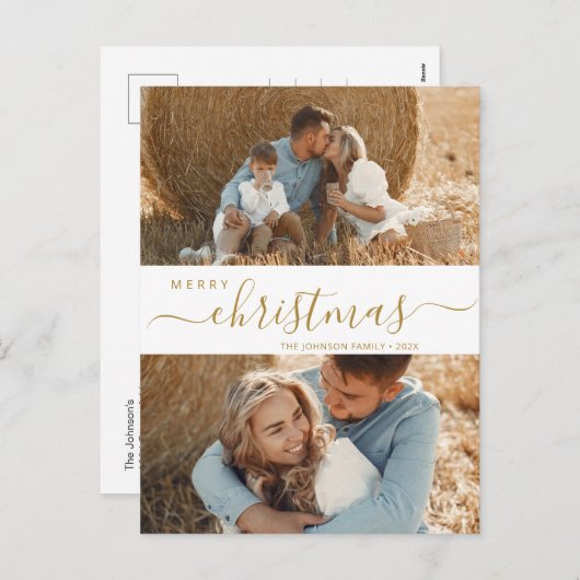 Budget 2 Kerstfeestdag voor het script voor fotoco Feestdagenkaart (Voorkant / Achterkant)