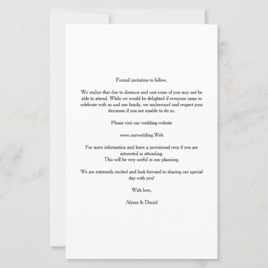 Budget 2 Photos Chic Collage Wedding Minimalist (Achterkant)