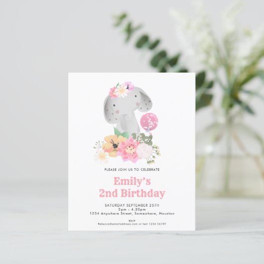 Budget 2e verjaardag van de uitnodiging van de par (Staand voorkant)