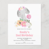 Budget 2e verjaardag van de uitnodiging van de par (Voorkant)