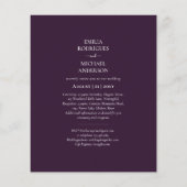 BUDGET 2in1 Twee-talige Trouw Uitnodiging Pruim Pa Flyer (Achterkant)