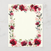 BUDGET 30e verjaardag Red Rose Pink Peony Invite (Achterkant)