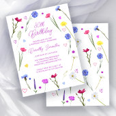 BUDGET 30e verjaardagsfeest Wildflower Uitnodiging