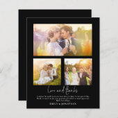 BUDGET 3 Bedankt van de fotoliefdesbruiloft Black (Voorkant / Achterkant)