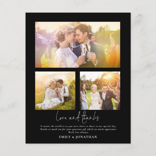 BUDGET 3 Bedankt van de fotoliefdesbruiloft Black (Voorkant)