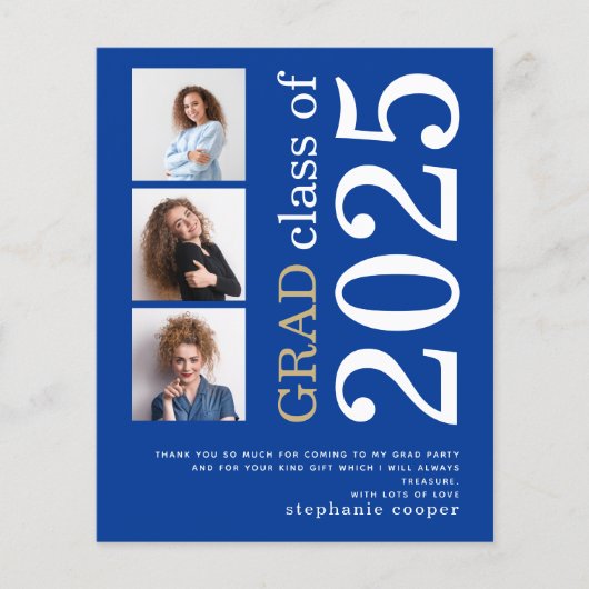 Budget 3 foto 2022 Blauw Afstuderen Dank u (Voorkant)