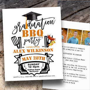 BUDGET 3 Foto Afstuderen BBQ Party Invitation
