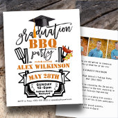 BUDGET 3 Foto Afstuderen BBQ Party Invitation