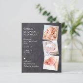 Budget 3 Foto Baby Chalkboard geboorte Dank u (Staand voorkant)