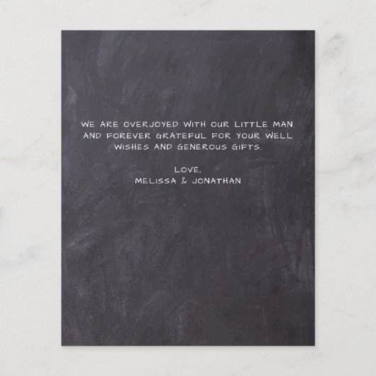 Budget 3 Foto Baby Chalkboard geboorte Dank u (Achterkant)