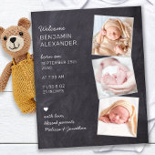 Budget 3 Foto Baby Chalkboard geboorte Dank u