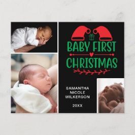 Budget 3 Foto Collage Baby's Eerste Kerstkaart