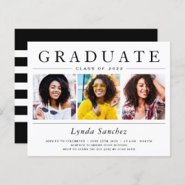Budget 3 Foto Collage Graduation Invitations