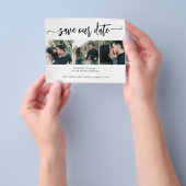 Budget 3 foto collage moderne bruiloft opslaan dat flyer (Hand)