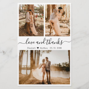 Budget 3 Foto Collage Weddenschap Bedankt Flyer