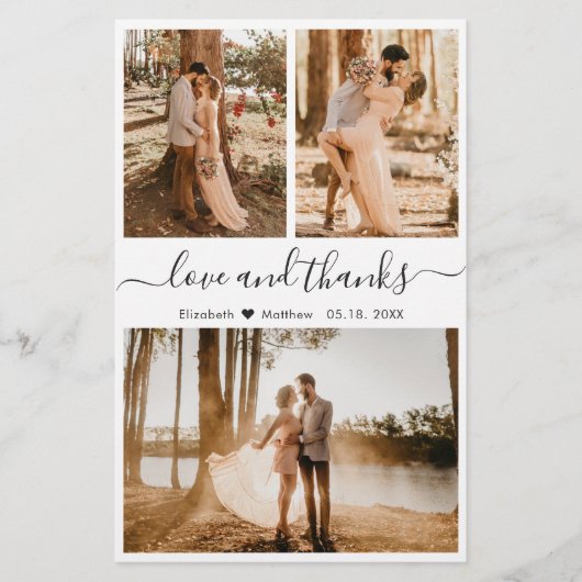 Budget 3 Foto Collage Weddenschap Bedankt Flyer (Voorkant)