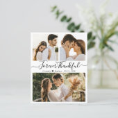 Budget 3 Foto Collage Weddenschap Bedankt Flyer (Staand voorkant)