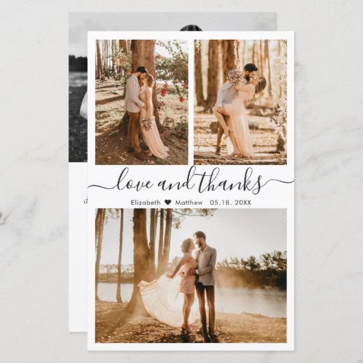 Budget 3 Foto Collage Weddenschap Hartelijk dank (Voorkant / Achterkant)