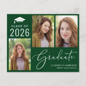 Budget 3 Foto groene afstudeeraankondiging (Voorkant)