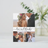 Budget 3 Foto Liefde en Bedankt Bruiloft Dank u Briefkaart (Staand voorkant)