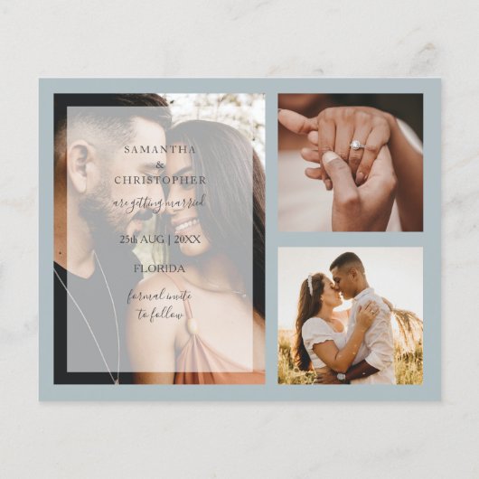 Budget 3 Foto Sla onze datum bruiloft aankondiging (Achterkant)