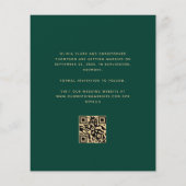 Budget 3-foto smaragdgroene QR-code save-the-date (Achterkant)