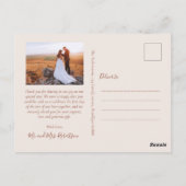 Budget 3 Foto Terracotta Script Bruiloft Dank u Briefkaart (Achterkant)