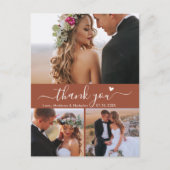 Budget 3 Foto Terracotta Script Trouw Huwelijkskaa Briefkaart (Voorkant)