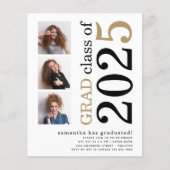 Budget 3 foto Zwart Goud 2025 Afstuderen Uitnodige (Voorkant)