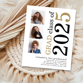 Budget 3 foto Zwart Goud 2025 Afstuderen Uitnodige