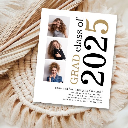 Budget 3 foto Zwart Goud 2025 Afstuderen Uitnodige