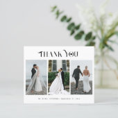 Budget 3 fotocollage moderne bruiloft bedankt (Staand voorkant)