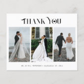 Budget 3 fotocollage moderne bruiloft bedankt flyer (Voorkant)