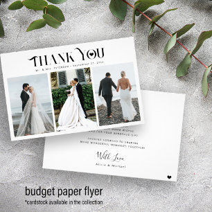 Budget 3 fotocollage moderne trouw dank je wel flyer
