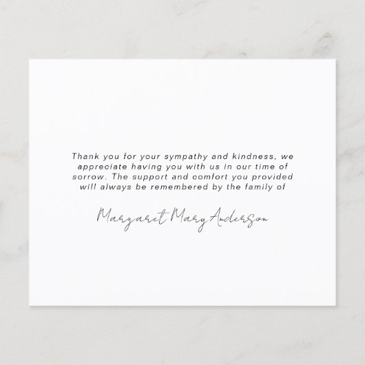 BUDGET 3 Foto's Funeral Sympathie Hartelijk dank (Achterkant)