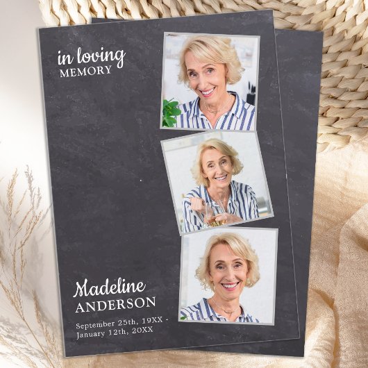 Budget 3 Fotosympathie Funeral Dank u Notitiekaartje