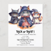 Budget 3 Kleine Heksen Trick or treat Uitnodiging (Voorkant)