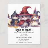 Budget 3 Kleine Heksen Trick or treat Uitnodiging (Voorkant)