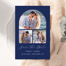 Budget 3 Photo Arch Navy Save the Date