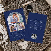 Budget 3 Photo Arch QR Code Navy Save the Date