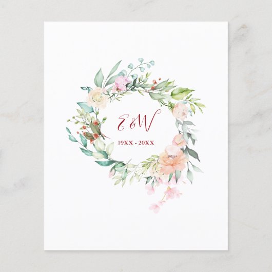 Budget 40e Jubileum Hart Bloemenuitnodiging (Achterkant)