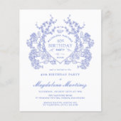 BUDGET 40e Verjaardag Blauwe Bloemkam (Voorkant)