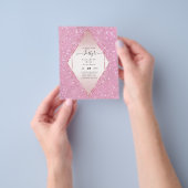 Budget 40e Verjaardag Glitter Folie Roze Meisjesac Flyer (Hand)